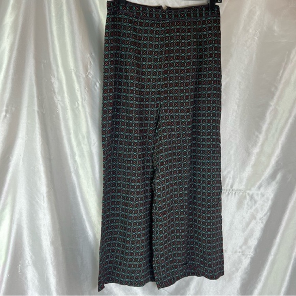UO Cooperative Green Wide Leg Ankle Pants Sz 10 70’s Retro Boho Business Casual